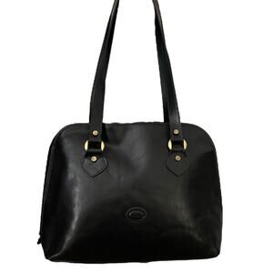 Robe Di Firenze Black‎ Leather Bag Made in Italy